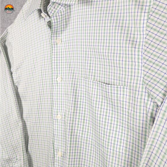 Kenneth Cole Reaction Dress Shirt Green Regular Fit Long Sleeve Men's 15-15.5 - Picture 5 of 10